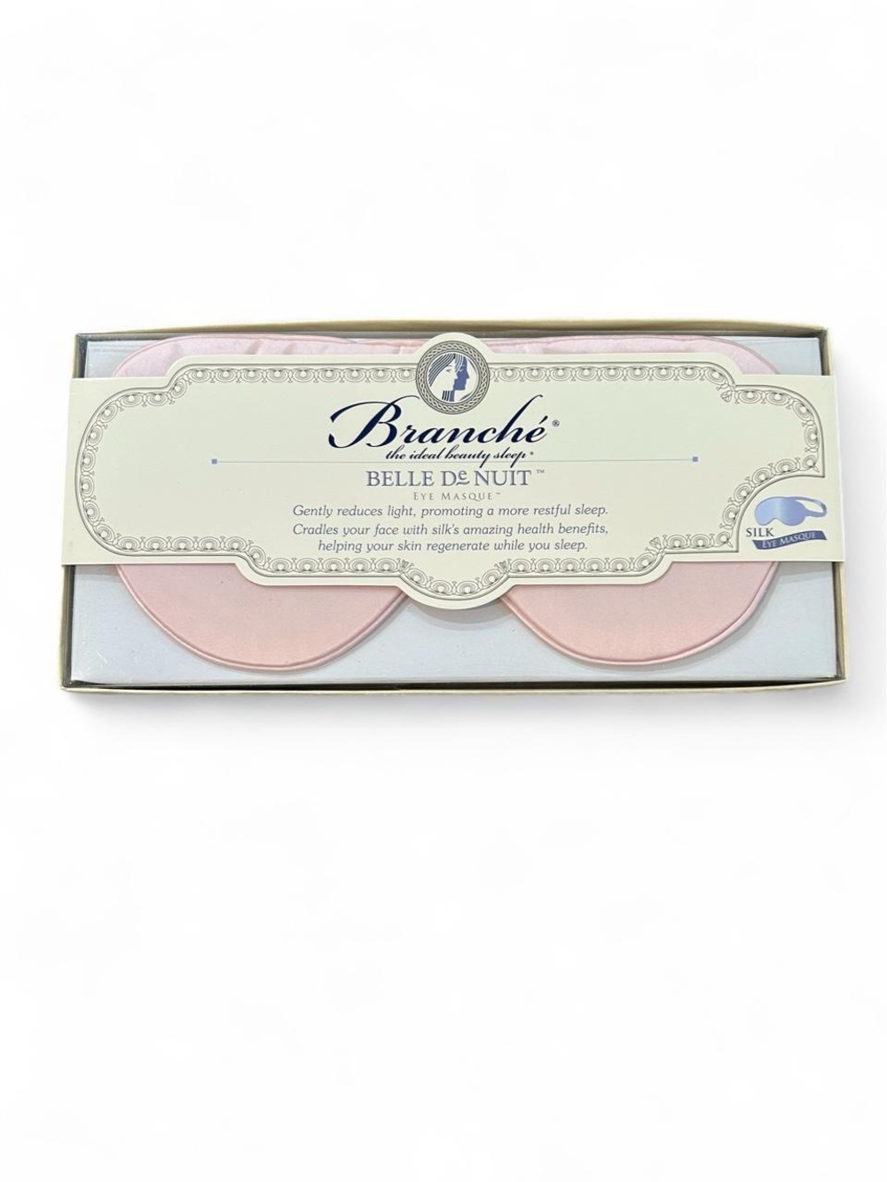Vtg Branché Belle De Nuit Silk Eye Mask Chelsea Lately E! Promo Pink 22 Momme